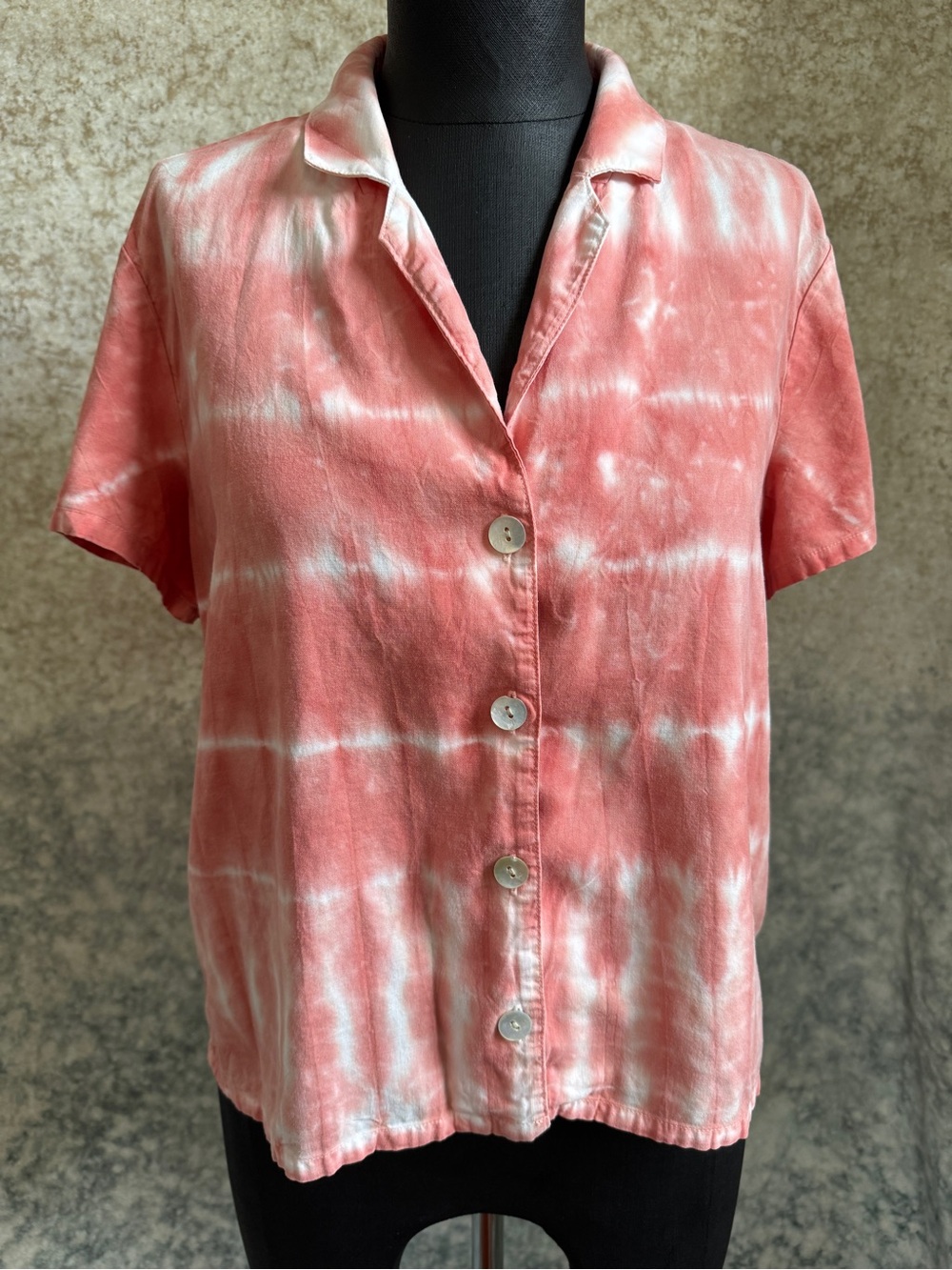Cloth & Stone Peach Tie Dye Button Up - XS